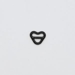 China Heart Shape Black Bra Strap Adjuster , 8mm Bra Strap Buckle wholesale