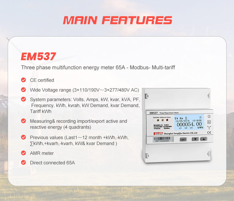 3-Phase Smart Electric Meter with Bidirectional Energy Measurement and OEM Support