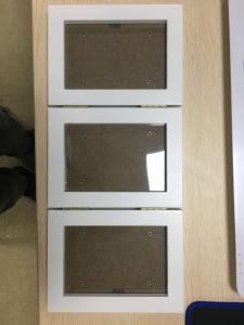 China Small Acrylic Cover Baby Clay Frame , White Baby Photo Frame Hand Foot Clay Impression wholesale