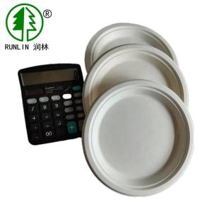 China White Biodegradable Disposable Eco Friendly Dishes Bagasse Pulp Dinner Plates wholesale