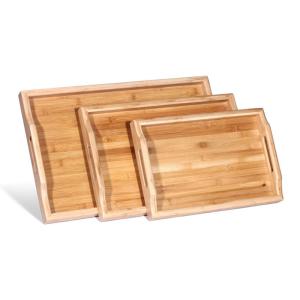 China waterproof bamboo tea serving tray melamine tray with handles wholesale