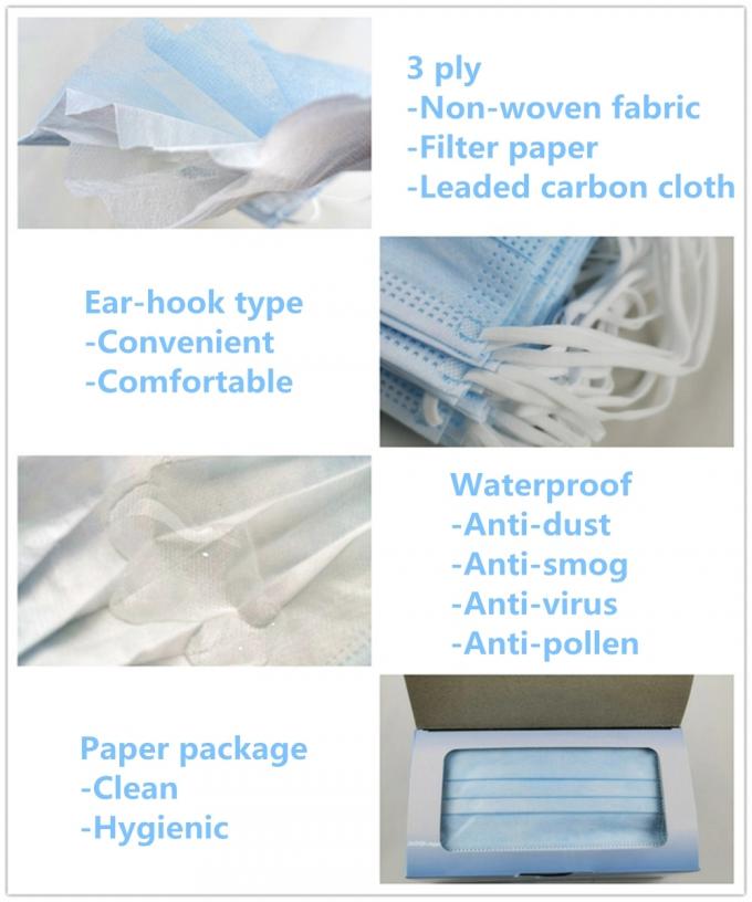 Normal People Use Medical Protective Mask , Disposable 3 Ply Surgical Face Mask