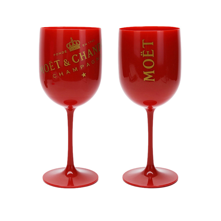 Fashions 450ml Black Reusable Plastic Wine Glasses Moet & Chandon acrylic champagne flutes