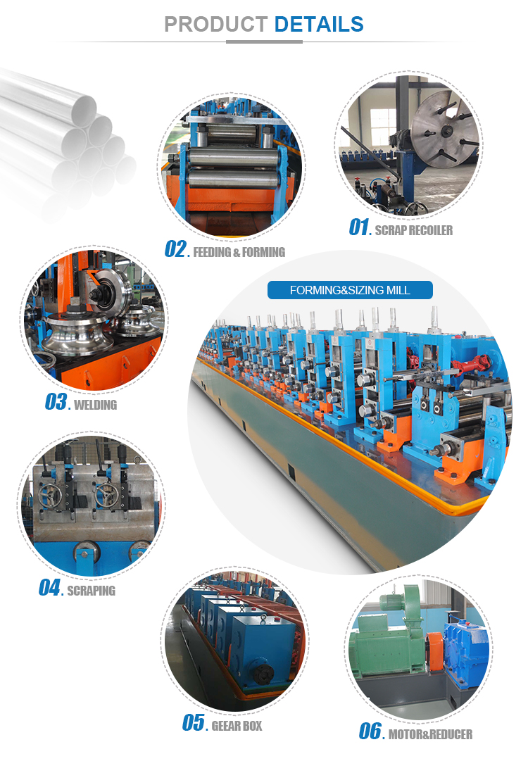 ERW Steel Pipe Production Line for Round Square Rectangular Pipes