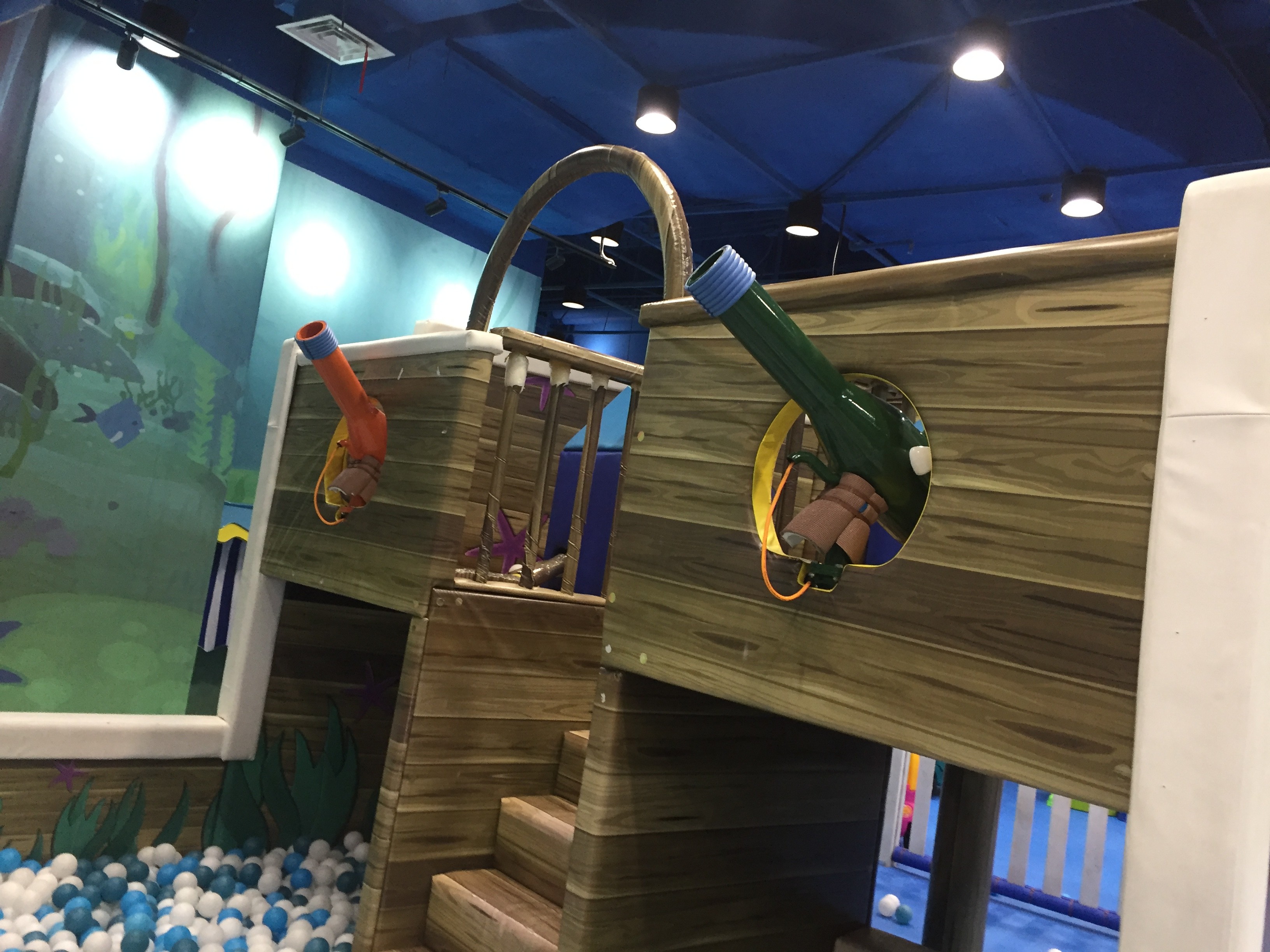 Colorful Ocean Ball Cannon Machine For Indoor Play Centre Equipment