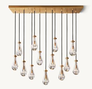 China 8'-12' H Raindrop Rectangular Chandelier Ceiling Lights 54'' wholesale