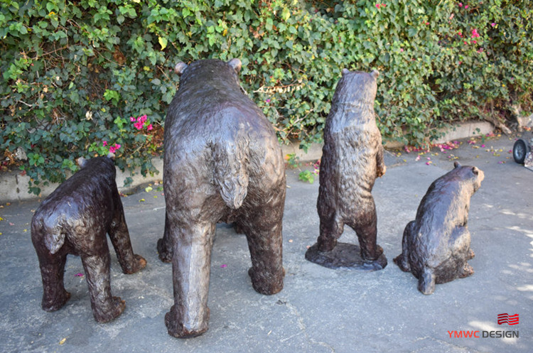 Life-Size Bronze Bear Sculpture Custom Metal Animal Statues for Artistic Installations