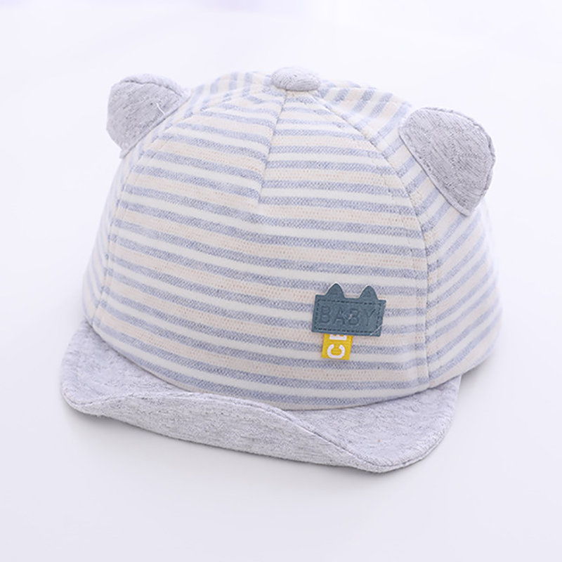 Summer Cotton Baby Hats Cute Casual Striped Soft Eaves Baseball Cap Baby Boy Beret Baby Girls Sun Hat