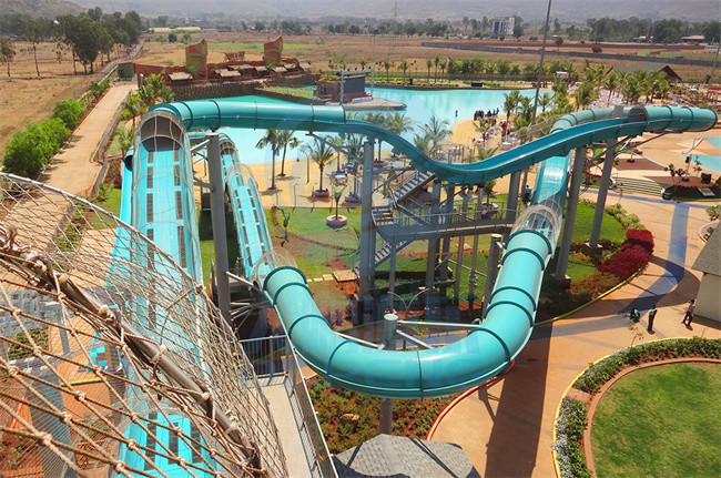 Roller Coaster Water Park Slide Fiberglass Customized Color With Two Riders