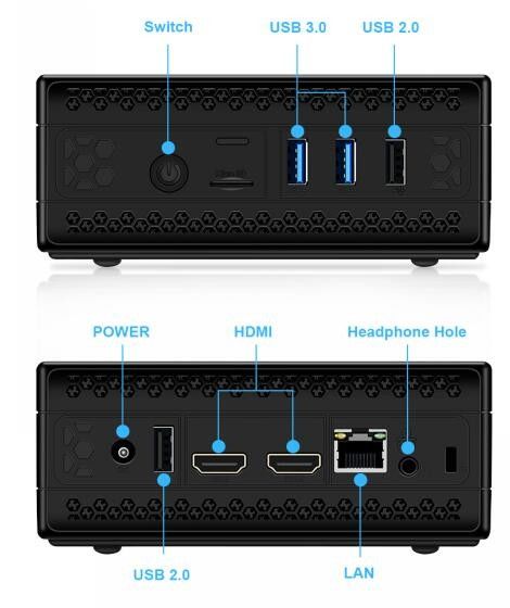 Intel Gemini Lake Pentium J5005 Mini Pc , Heatsink Cooling Portable Mini Pc AC1-Z