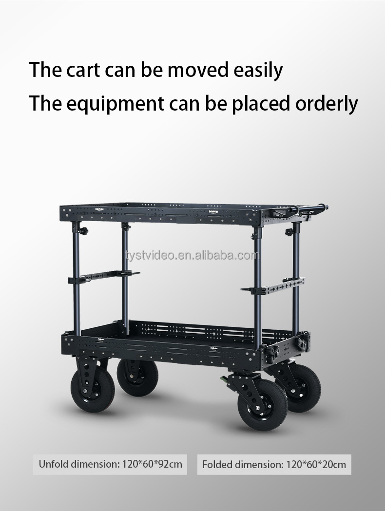 Equipment Storage Movie Shooting Studio Room Cart with Unfold Dimensions 120*60*92cm