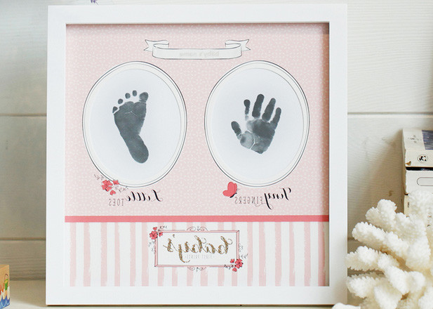 Non Toxic Baby Ink Hand And Footprint Kit SGS En 71 Passed Photo Frame Kit