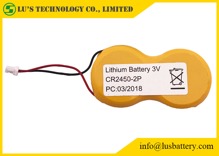 2CR2450 Button Lithium Coin Cell Battery 1200mah 3.0v Pack With Wires JST Connector