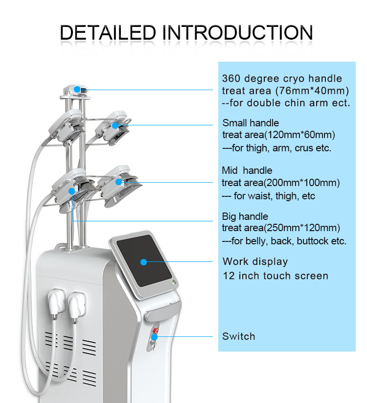 CE approved criolipolisis cool tech cryolipolysie 5 cryo handles simultaneously cryolipolysis body contouring machine