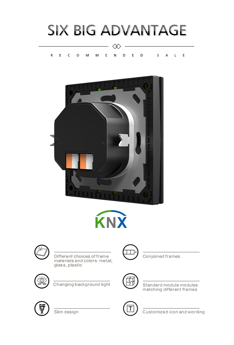 D8 PC Cover Smart Light Switch Panel KNX assosiate certificate