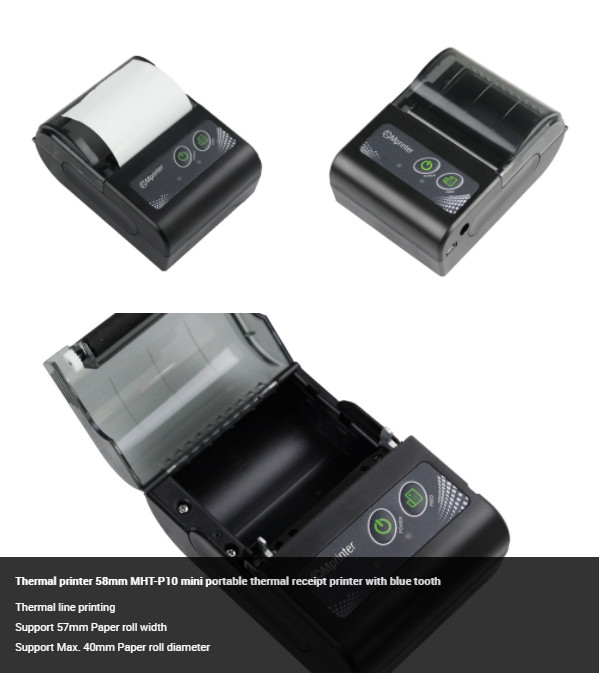Bluetooth 2 Inch Barcode Printer 58mm Portable Mini Thermal Printer