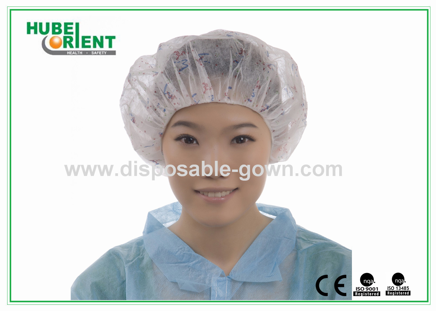 PP Nonwoven Colorful Disposable Scrub Caps / Mens Surgical Caps