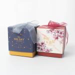 Handmade Small Wedding Jewelry Packaging Box With Pink Ribbon