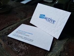 China Thick Cotton Paper Embossed Business Cards , Unique Business Cards 90*54mm wholesale
