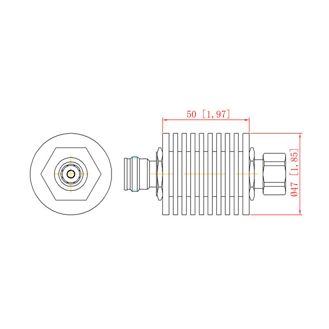 DC-4000MHz 20W Attenuator 4.3-10 Male To 4.3-10 Female