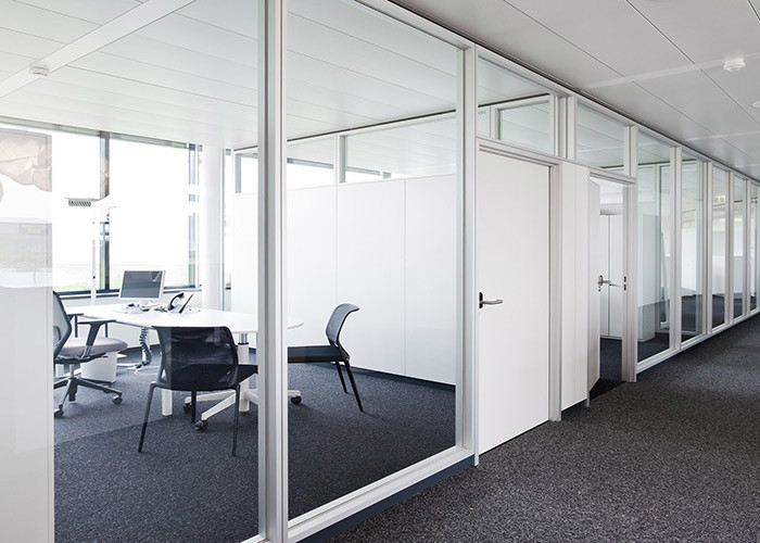 Sound Insulation Glass Partition Wall Flexible 90mm Thickness Single Double Glass