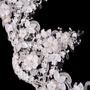 China Nice Wedding Dress 3D Flower Lace Trim Graceful Embroidery For Garment wholesale