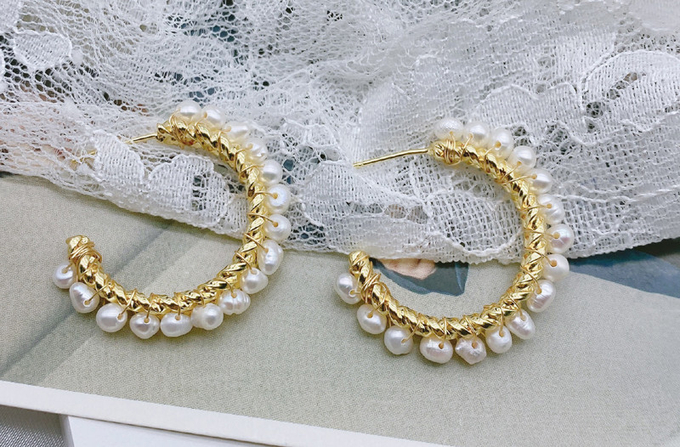 Luxury Baroque Bride Earring For Women Euramerican Palace Vintage Pop Pearl Earrings Natural Baroque Pearl Earring Set