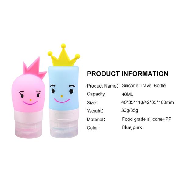 Food Grade Empty 40ml Cartoon Silicone Travel Bottles