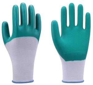 China Nitrile Coated Nylon Slip Resistant Gloves 15 Gauge For Warehousing wholesale
