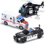 Police Car Emergency Vehicle Friction Powered Car Birthday Gifts for Boys Girls