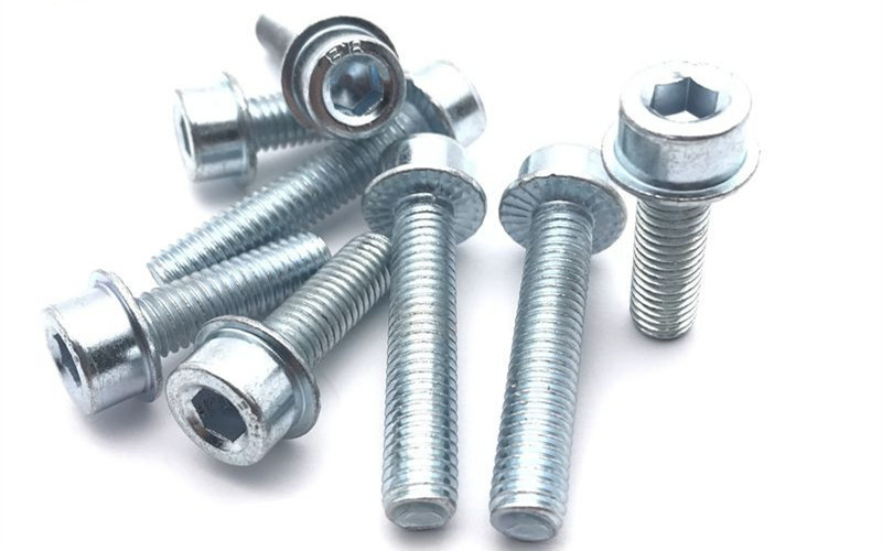 Class 8.8 Zinc Plated Socket Head Cap Screws , Flanged Socket Head Bolt