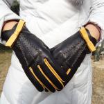 simple design thin leather gloves