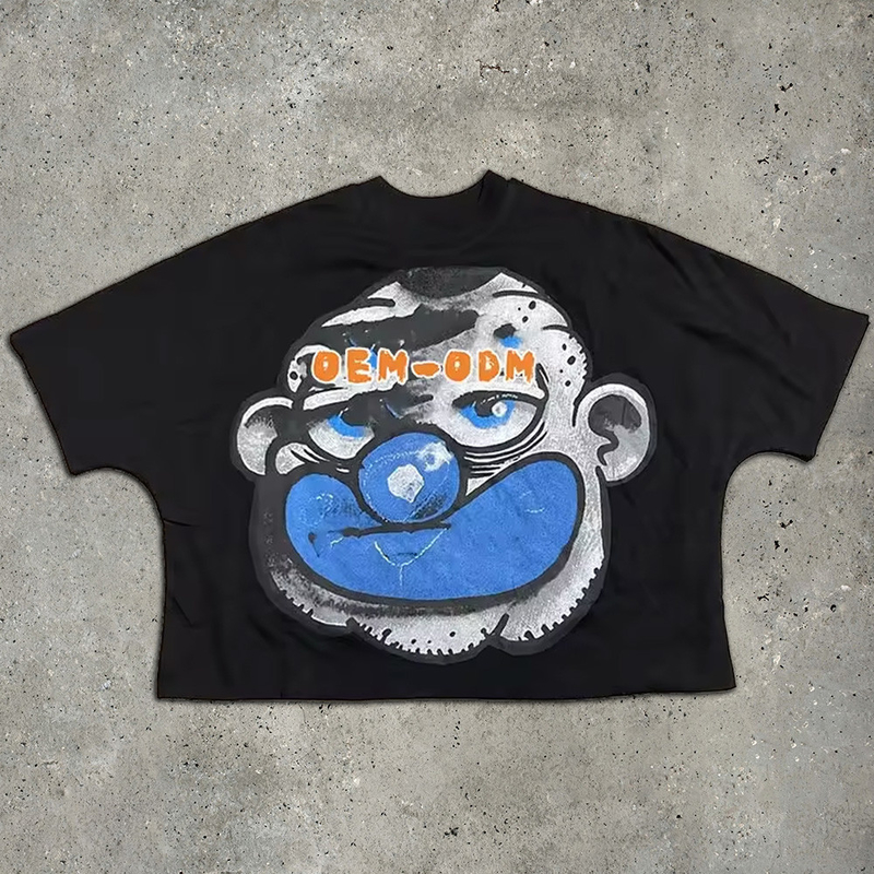 Oversized 100-300Gsm Boxy Fit Heavyweight T Shirt Drop Shoulder Vintage Cropped T-Shirt Men