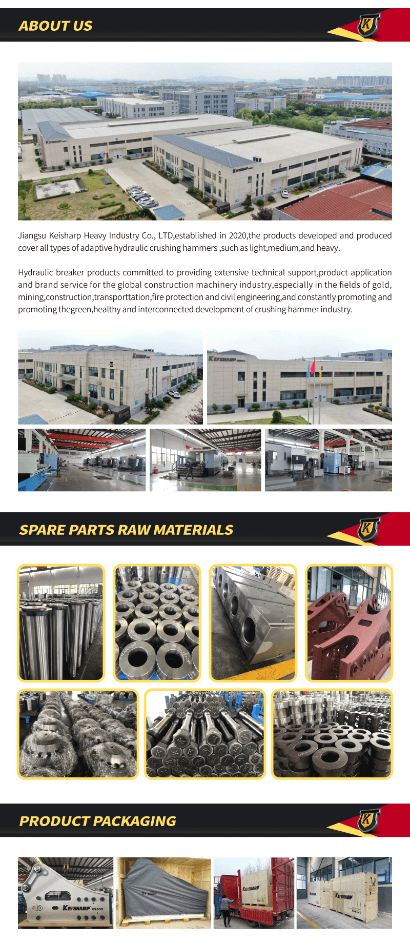 Excavator Drill Hydraulic Stone Breaker Heavy Equipment Parts