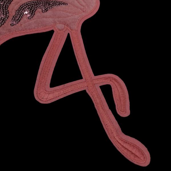 Red Personalized Iron On Patches , Whooping Crane Embroidered Animal Patches