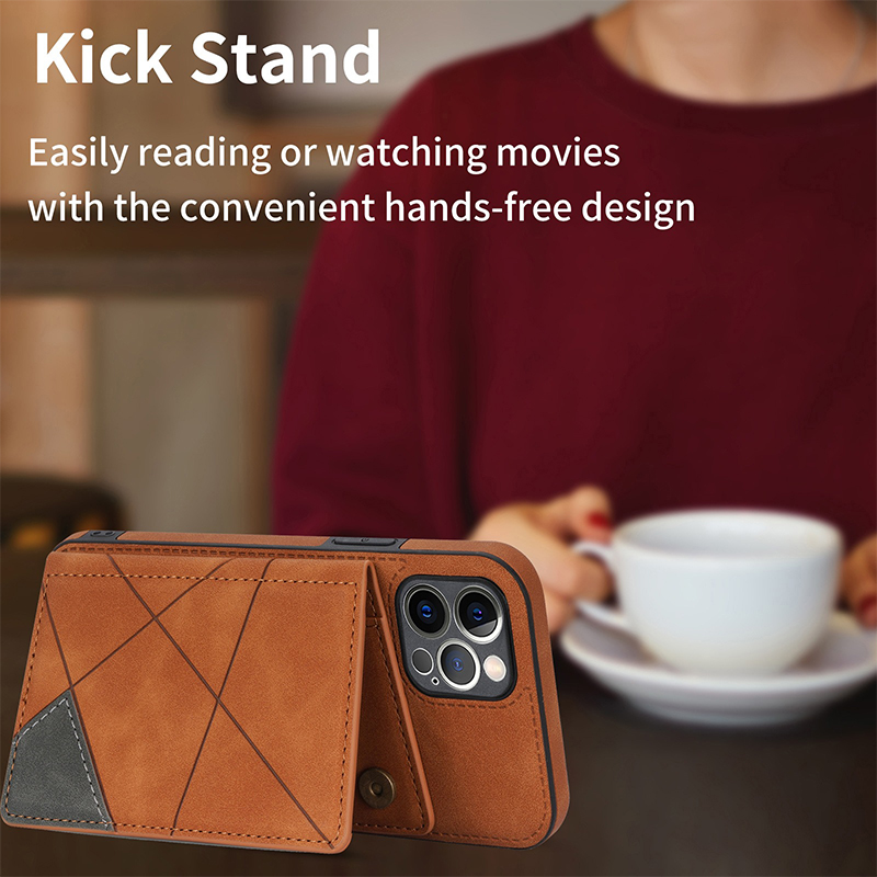 Luxury Flip Back Cover PU Leather Wallet Phone Case For iPhone 15 Pro Max With Holder