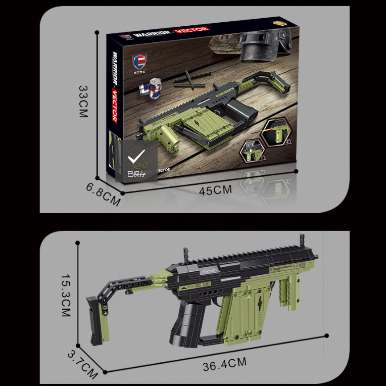 Modern Buildings Educational M416 Gun Toy Building Block Sets Model Toy for Kids 37*5*13 Cm