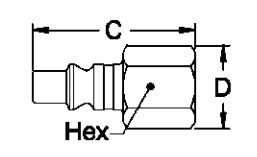 10 Bar 0.25'' High Flow Brass Compressed Air Coupling
