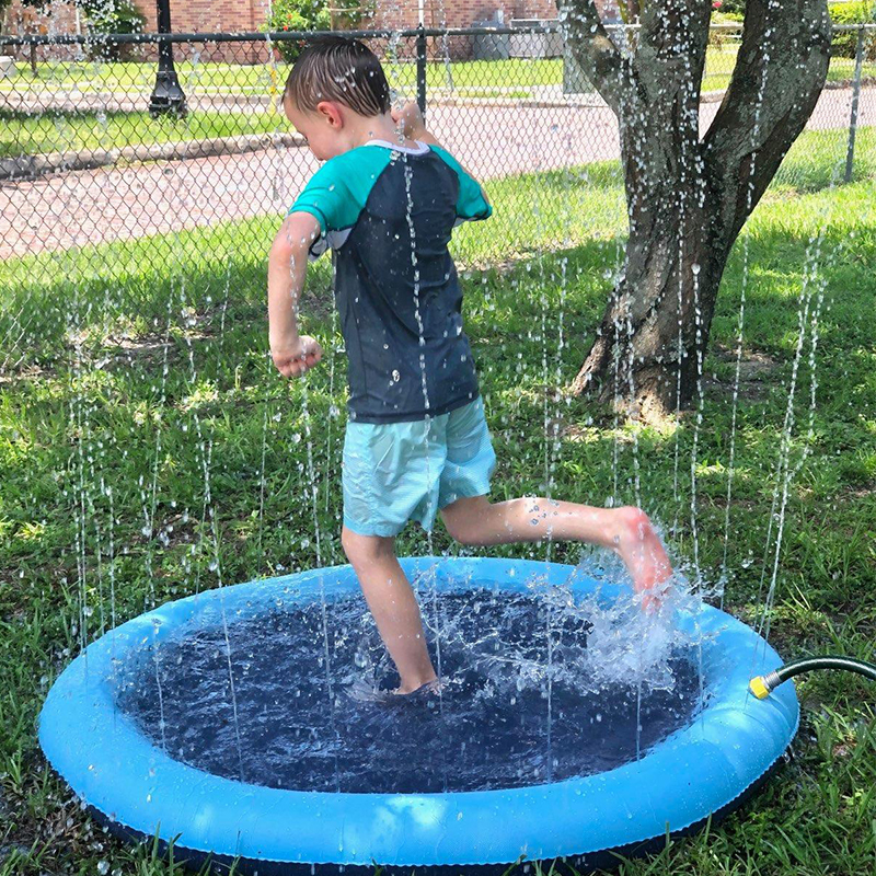 LC Water Splash Sprinkler Pad for Dogs Pet Shower Sprinkler PVC Pet Toys Dog Splash Pad