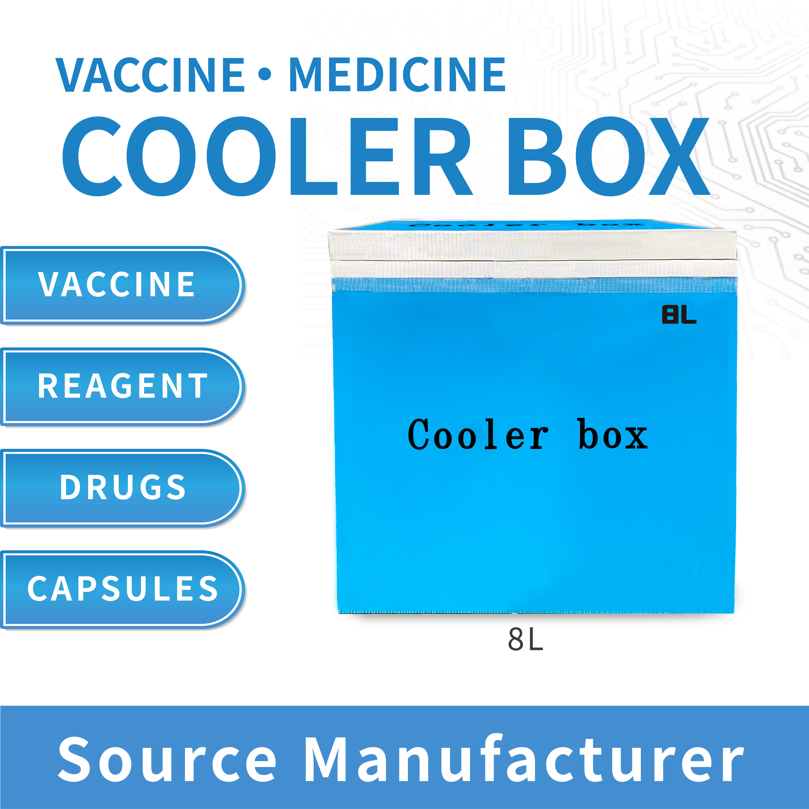 PHEFON VIP Insulation Medical Cooler Box With Temperature Range 2-8℃ CE ISO Certified