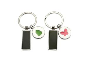 China Promotion Custom Logo Metal Keychain Holder Cute Pendant Rectangle Body wholesale