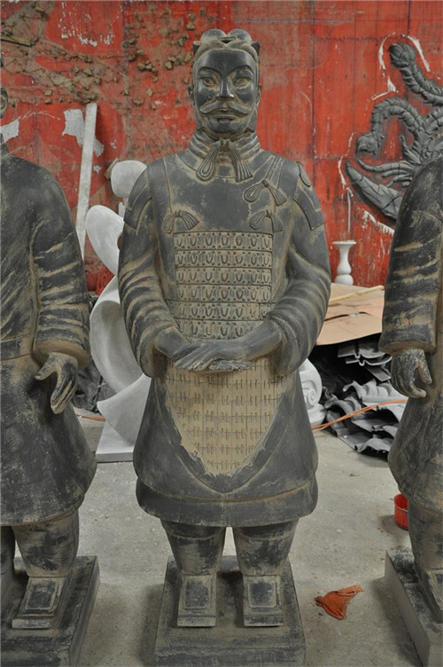 Terracotta Warriors Outdoor Garden Sculptures Fiberglass Life Size Painted
