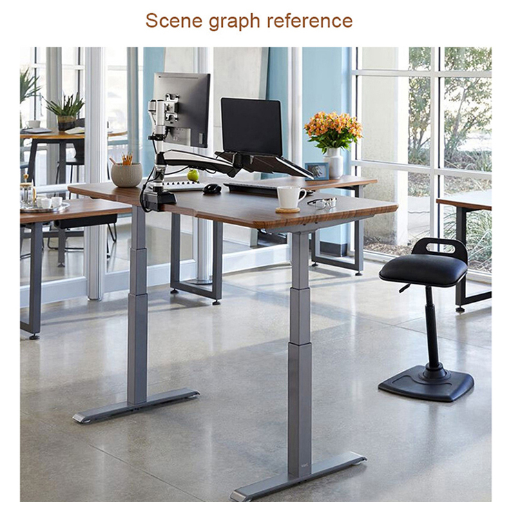 SPCC Steel/Iron Frame Height Adjustable Extendable Wood Desk Basse de Luxe for Home Office