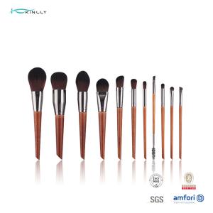 China ISO9001 Synthetic Hair Makeup Brush Aluminium Ferrulee Wooden Handle wholesale