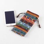 Anti - Scratch Lipstick Makeup Bag , Patterned Small Drawstring Bags