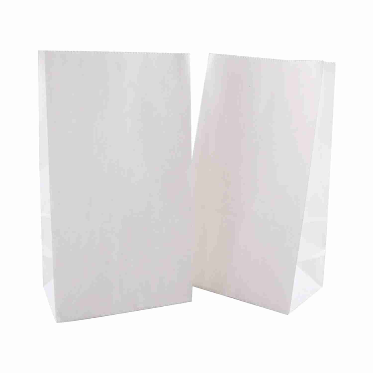 8 LB White Brown SOS Stand Up Kraft Paper Food Bags For Chip Packaging