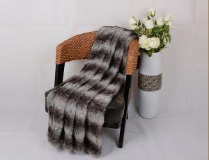 China Soft Polyester Fake Fur Blanket 2 Ply For Couch / Chair Throws High Warmth Retention wholesale