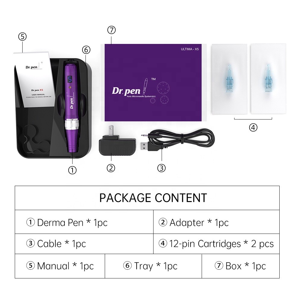 Dr Pen X5-W Wireless dermapen with Speed Digital display Auto Microneedle System Adjustable Needle 0.25mm-2.5mm