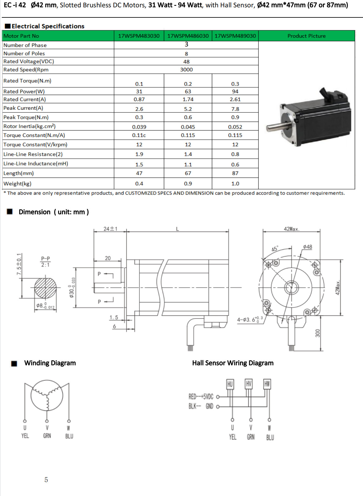 NEMA 17 Brushless DC Motors