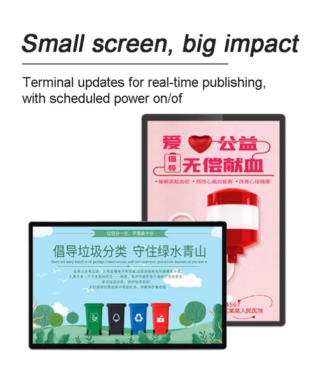 Aluminum Alloy Frame Indoor 4K Lcd Window Display Android Shop Restaurant Menu Advertising Screen